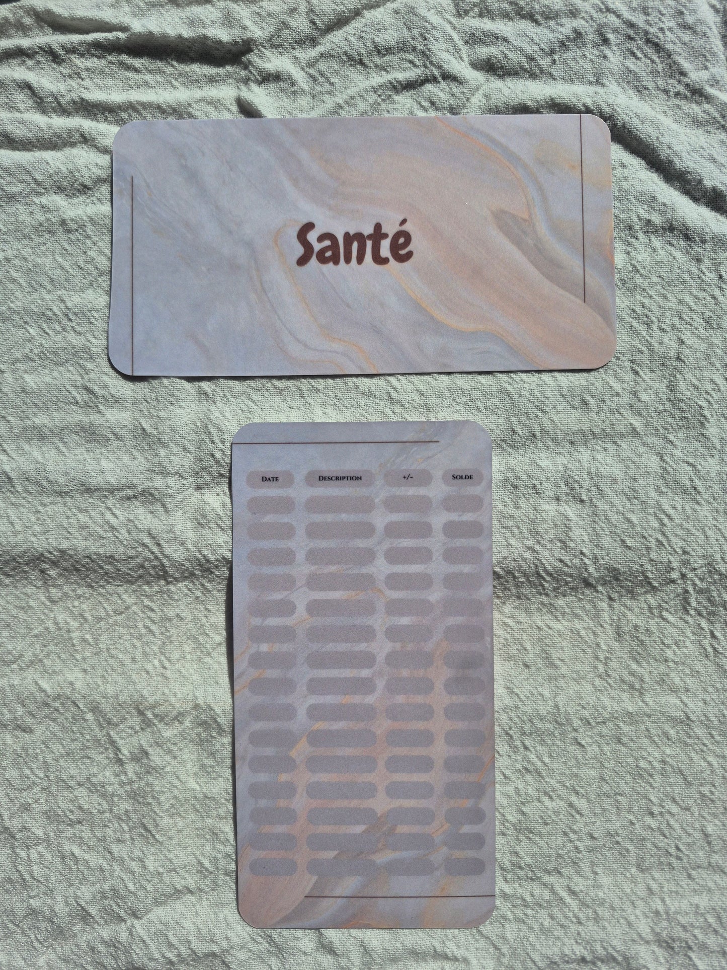 Enveloppe budget + pochette pour classeur A6 - Marbre doux