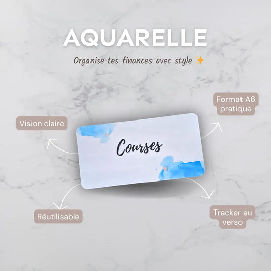 Enveloppe budget + pochette pour classeur A6 - Aquarelle Fait Main