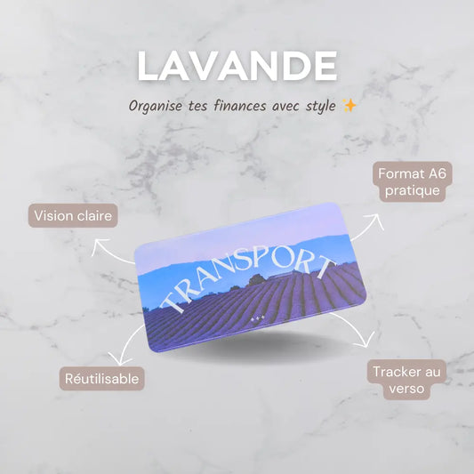 Enveloppe budget + pochette pour classeur A6 - Lavande Fait Main