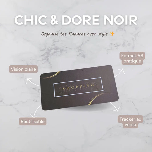 Enveloppe budget + pochette pour classeur A6 - Chic noir & doré Fait Main