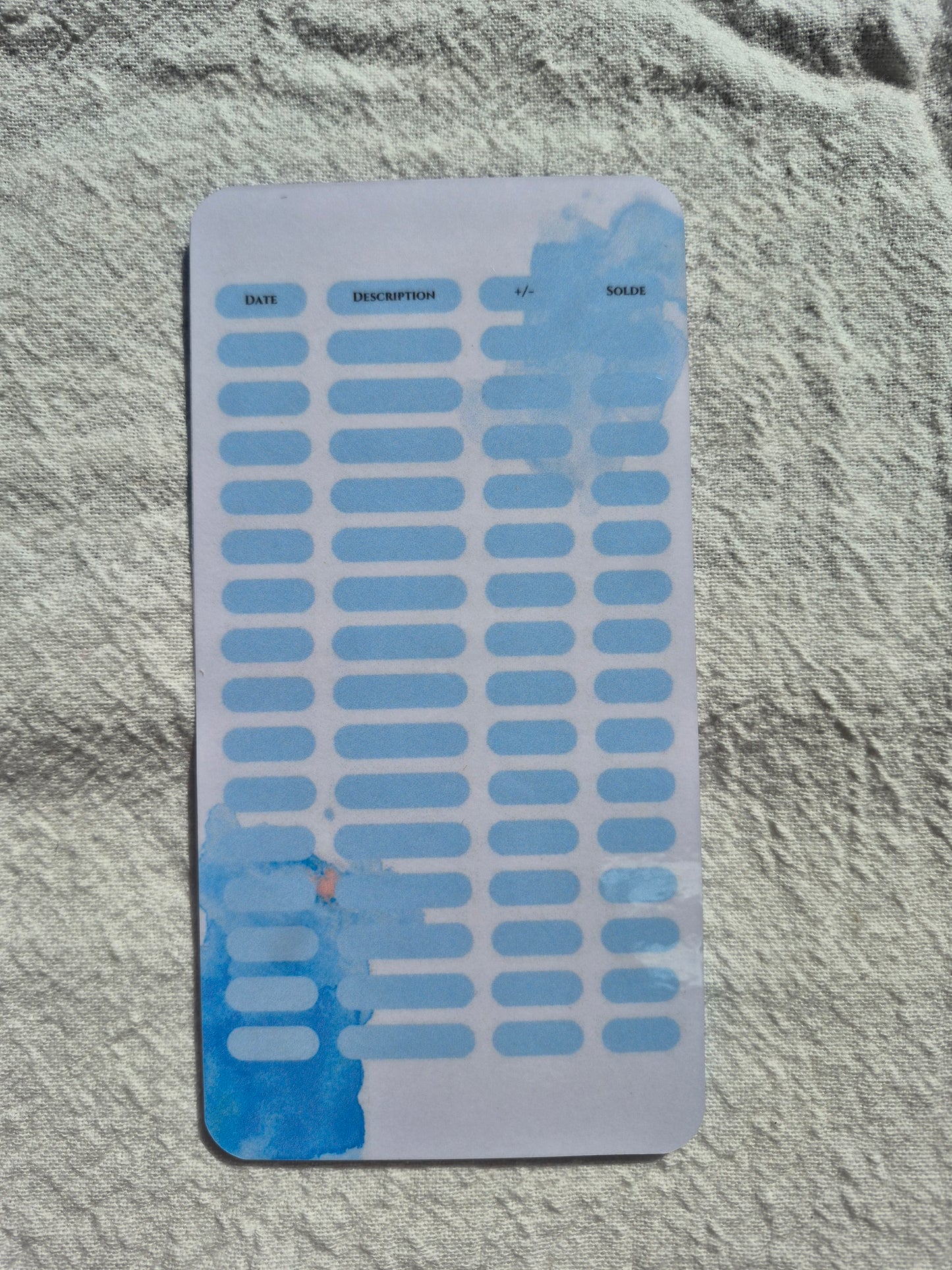 Enveloppe budget + pochette pour classeur A6 - Aquarelle