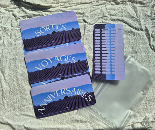 Enveloppe budget + pochette pour classeur A6 - Lavande