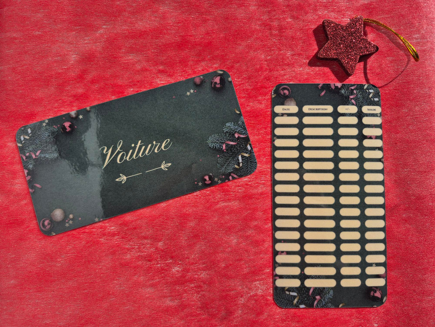 NOEL - Enveloppe budget + pochette pour classeur A6 - Vert sapin