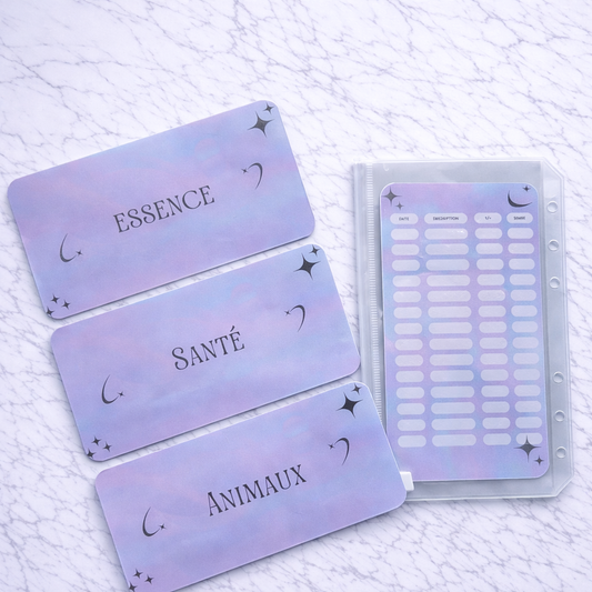 Enveloppe budget + pochette pour classeur A6 - Cosmic Fait Main