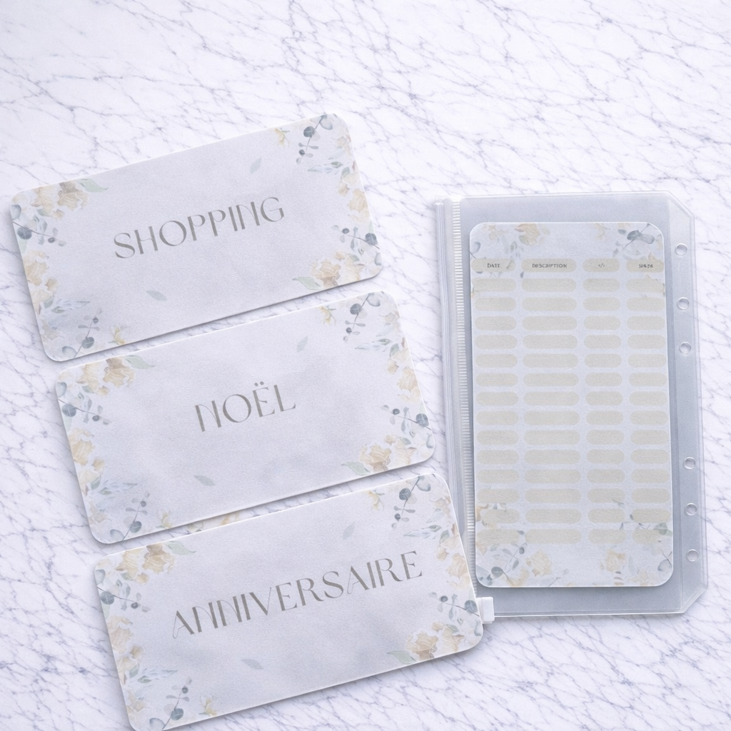 Enveloppe budget + pochette pour classeur A6 - Champêtre Fait Main