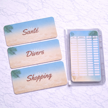 Enveloppe budget + pochette pour classeur A6 - Sable fin Fait Main