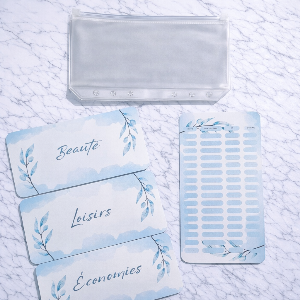 Enveloppe épargne + pochette pour classeur A6 - Branche d'olivier Fait Main