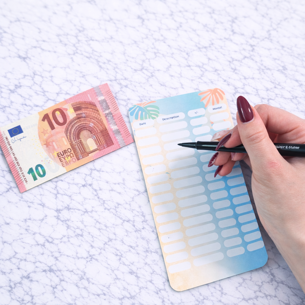 Enveloppe budget + pochette pour classeur A6 - Plage Fait Main