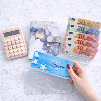 Enveloppe budget + pochette pour classeur A6 - Coquillage Fait Main