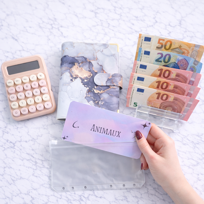 Enveloppe budget + pochette pour classeur A6 - Cosmic Fait Main
