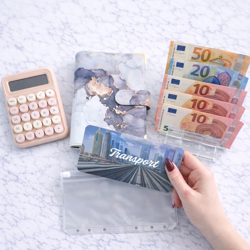 Enveloppe épargne + pochette pour classeur A6 - Vacances Asie Fait Main