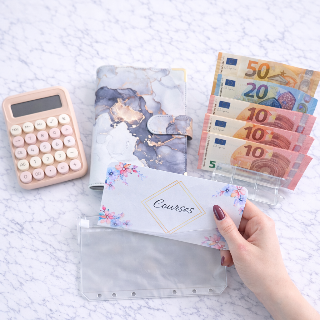 Enveloppe budget + pochette pour classeur A6 - Chic et fleuri Fait Main