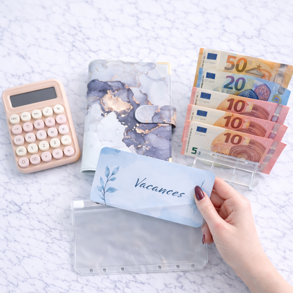 Enveloppe budget + pochette pour classeur A6 - Branche d'olivier Fait Main