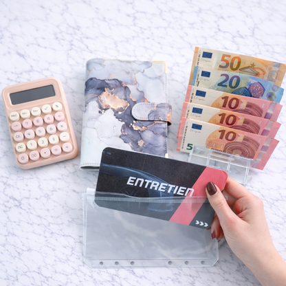 Enveloppe épargne + pochette pour classeur A6 - Voiture Fait Main