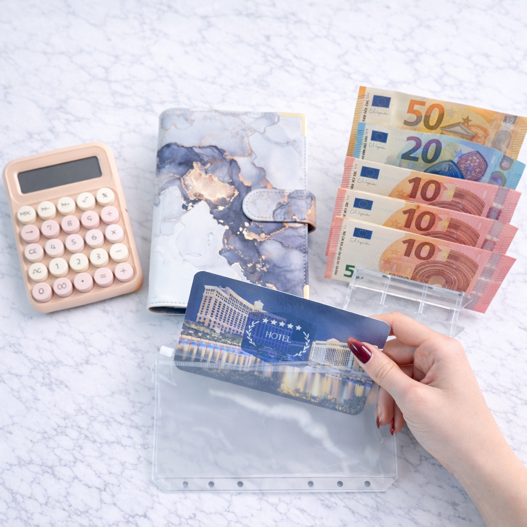 Enveloppe épargne + pochette pour classeur A6 - Vacances Etats-Unis Fait Main