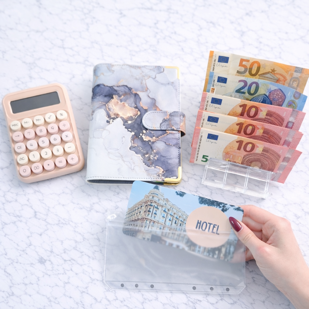 Enveloppe épargne + pochette pour classeur A6 - Vacances Europe Fait Main