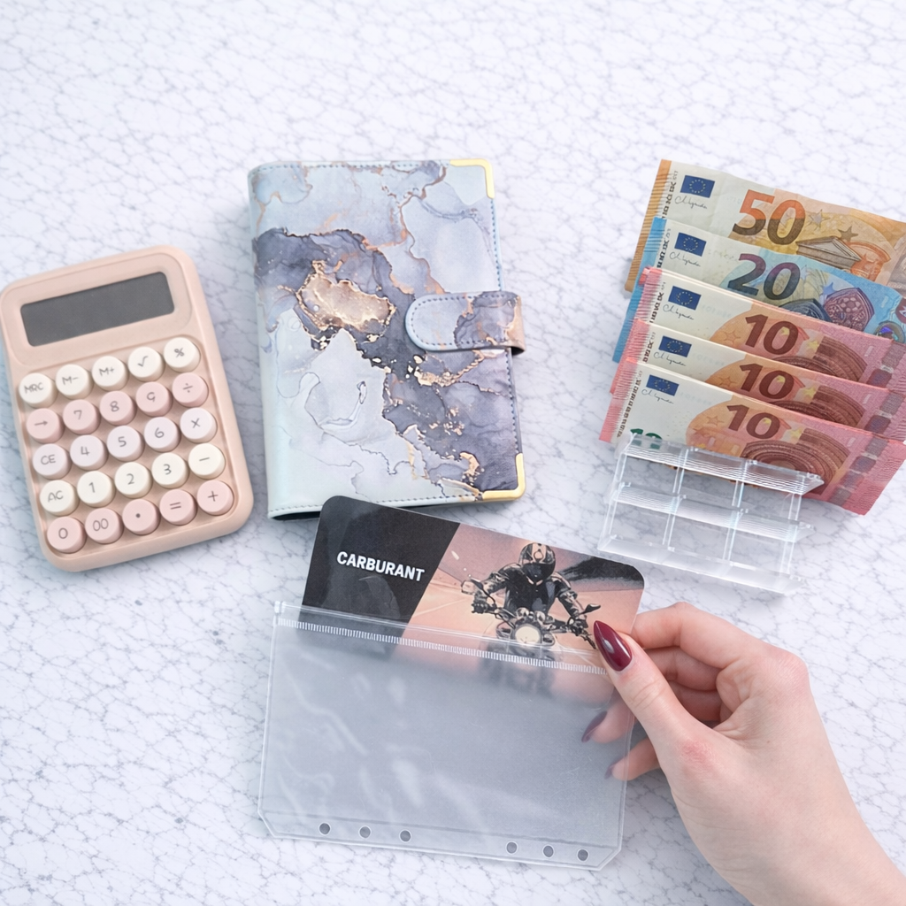 Enveloppe épargne + pochette pour classeur A6 - Moto Fait Main