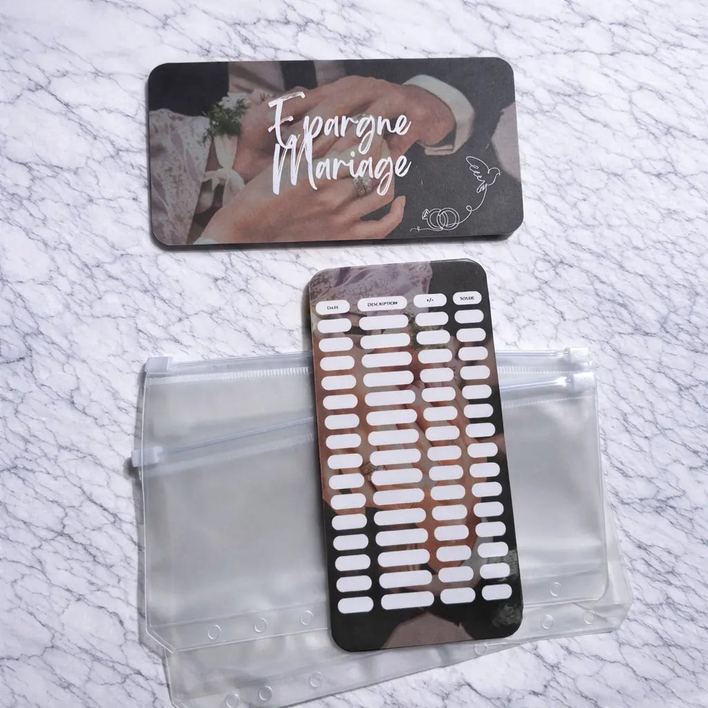 Enveloppe épargne + pochette pour classeur A6 - Mariage Fait Main