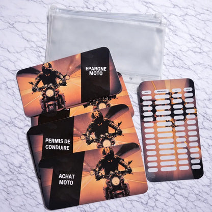 Enveloppe épargne + pochette pour classeur A6 - Moto Fait Main