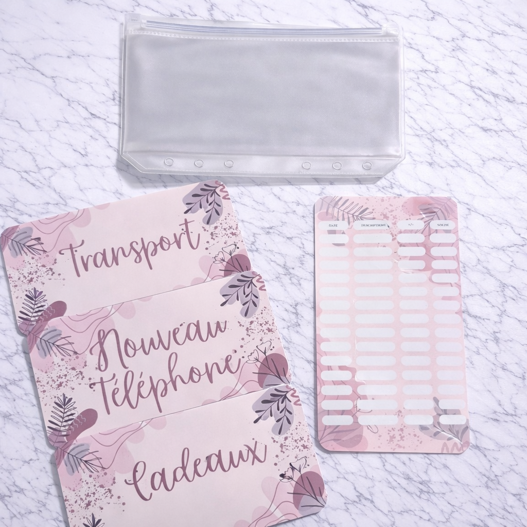 Enveloppe budget + pochette pour classeur A6 - Bohème Fait Main