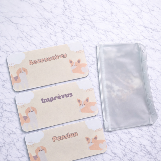 Enveloppe épargne + pochette pour classeur A6 - Animaux Fait Main