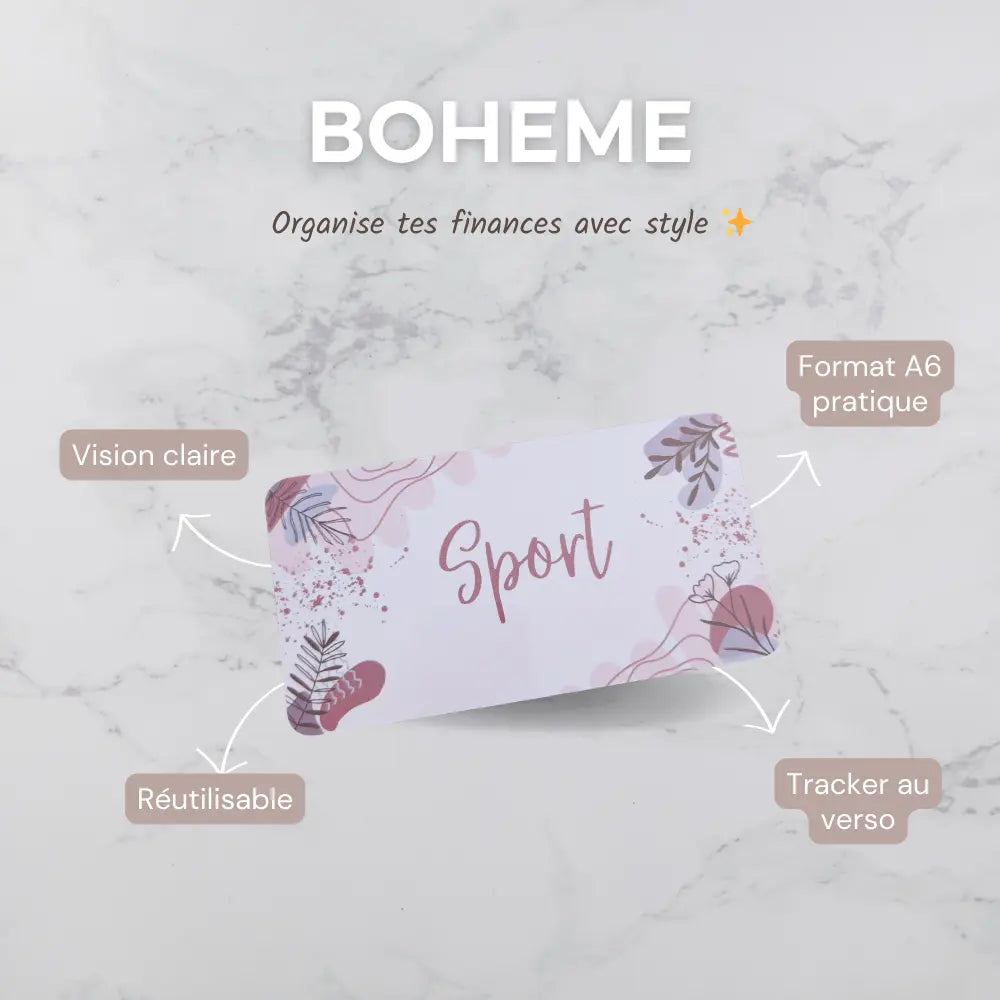 Enveloppe budget + pochette pour classeur A6 - Bohème Fait Main