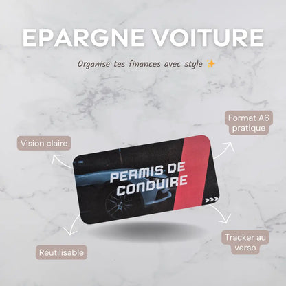 Enveloppe épargne + pochette pour classeur A6 - Voiture Fait Main