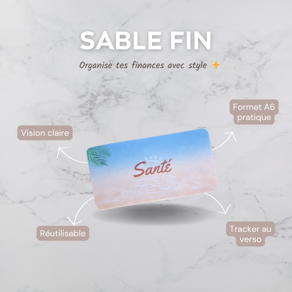 Enveloppe budget + pochette pour classeur A6 - Sable fin Fait Main