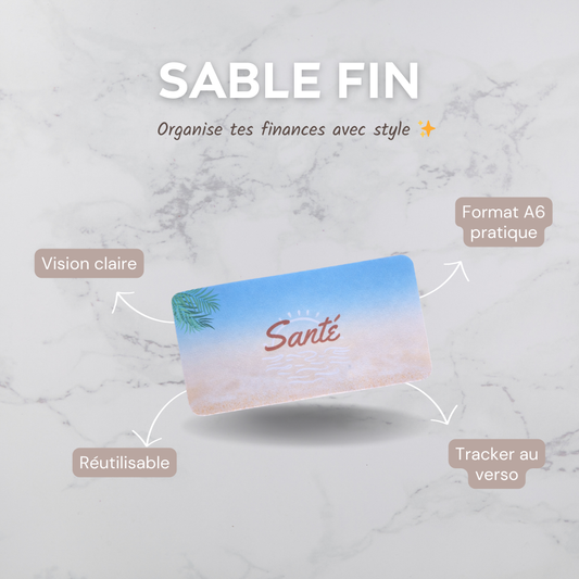 Enveloppe budget + pochette pour classeur A6 - Sable fin Fait Main