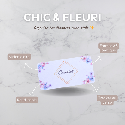 Enveloppe budget + pochette pour classeur A6 - Chic et fleuri Fait Main