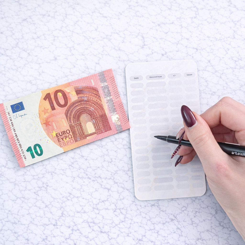 Enveloppe budget + pochette pour classeur A6 - Marbre doux Fait Main