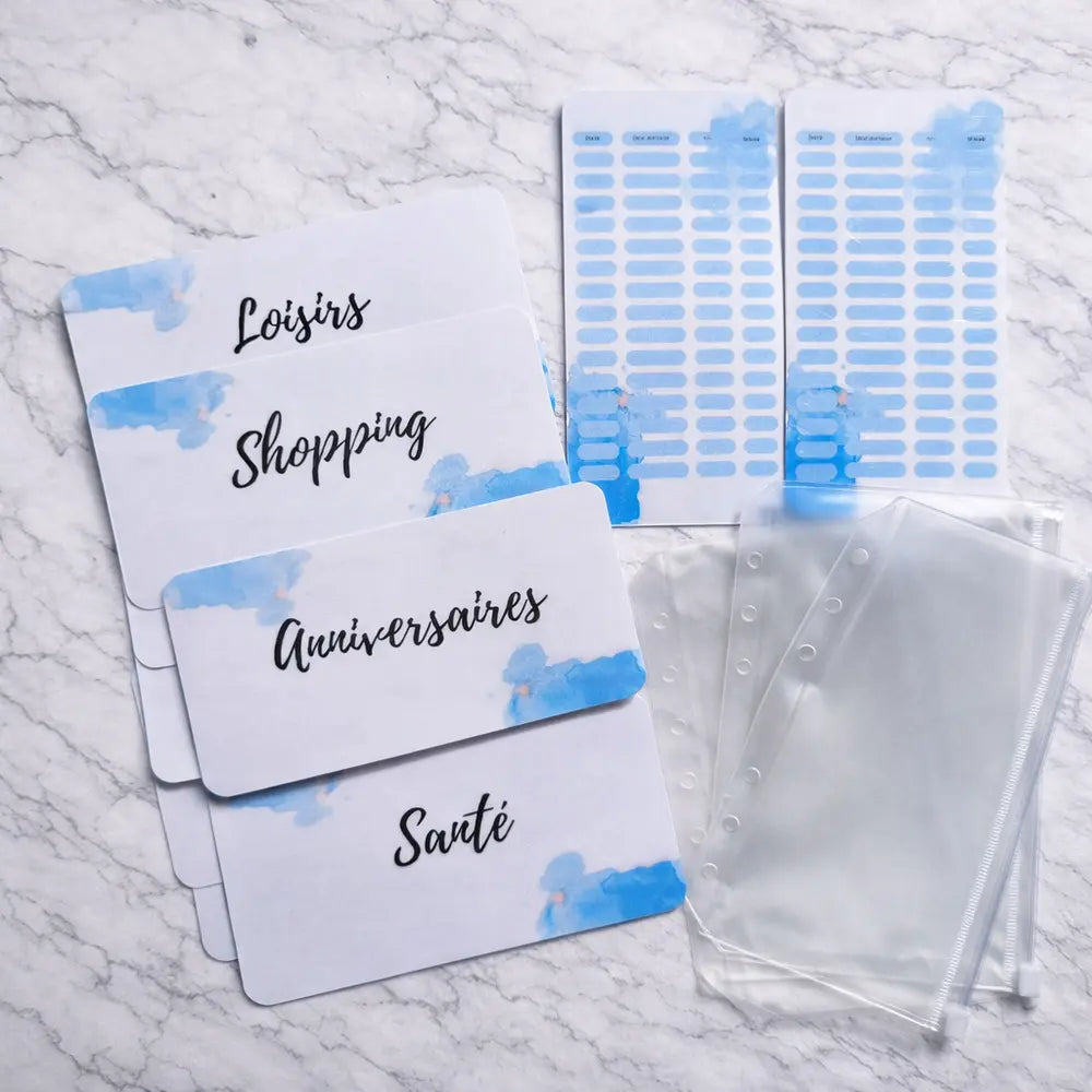 Enveloppe budget + pochette pour classeur A6 - Aquarelle Fait Main